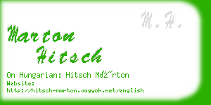 marton hitsch business card